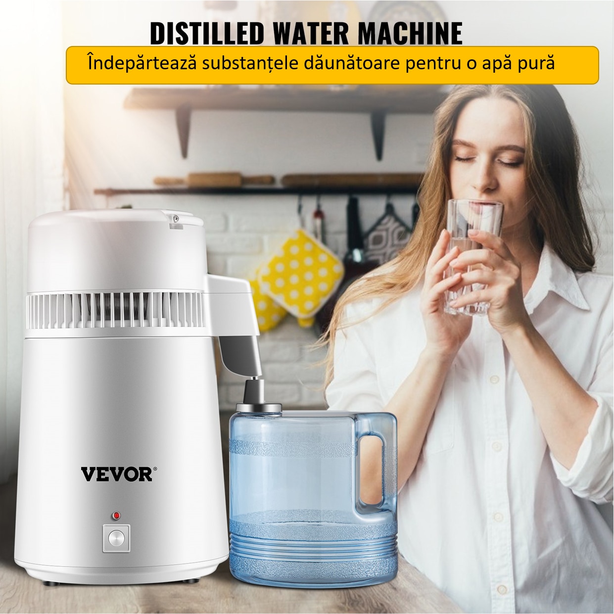 Електрически дестилатор за вода, 750 W, неръждаема стомана, 4L - eMAG.bg