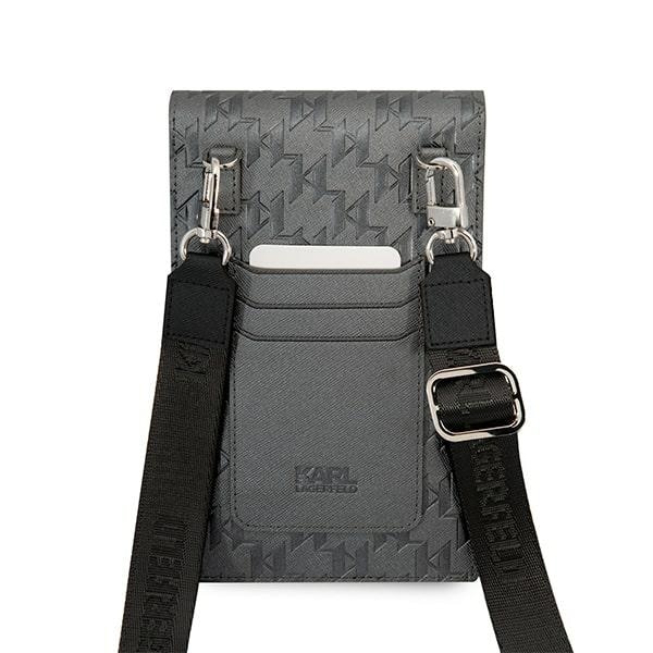 Geanta laptop Karl Lagerfeld, Ikonik Monogram, argintie, pentru MacBook, dimensiuni practice