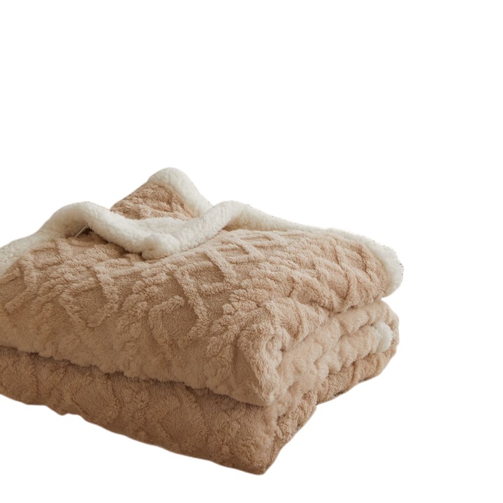 Одеяло Cocolino с плюшен гръб, двойно легло, JJN-2, тъмнобежово, 200x230 см