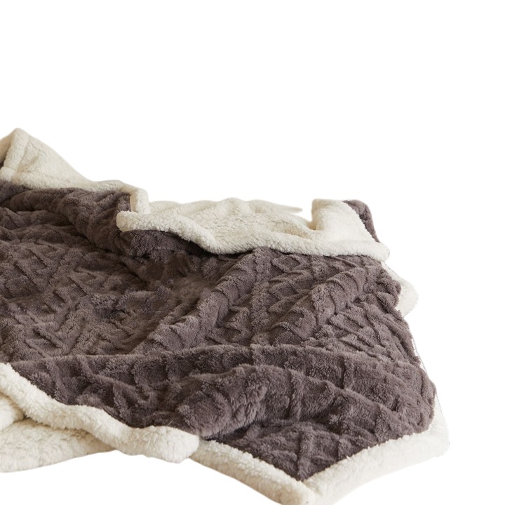 Одеяло Cocolino с плюшен гръб, двойно легло, JJN-3, въгленово сиво, 200x230 см