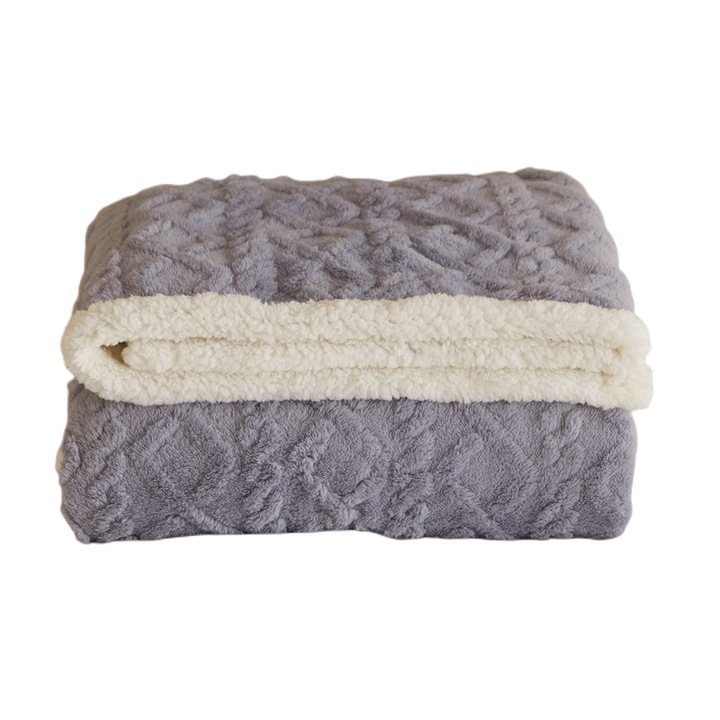 Одеяло Cocolino с плюшен гръб, двойно легло, JJN-7, петролно сиво, 200x230 см