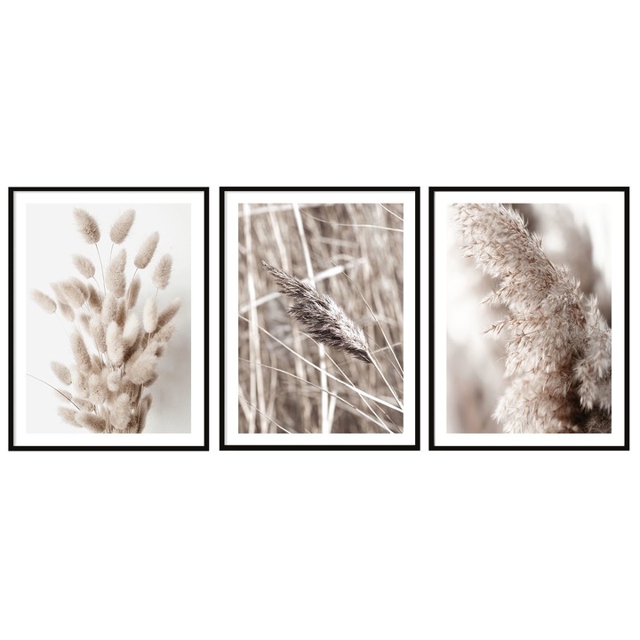 Poster decorativ cu rama, PoStar, P2095, MDF, Bej