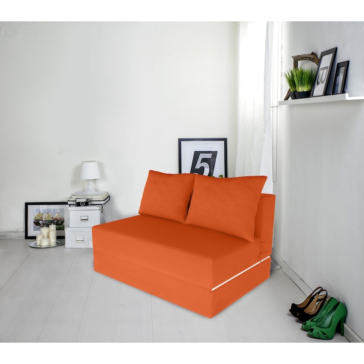 Canapea extensibila, Bedora, Urban Living, 136x80x40 cm, Orange