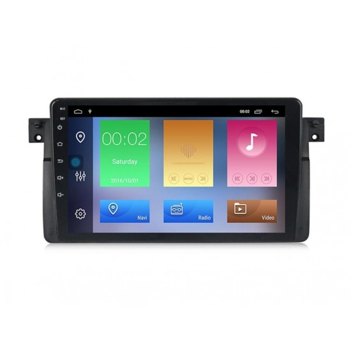 Multimedia cu navigatie BMW C/ E46, 9", Android, 4+1+16, Negru