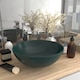 Chiuveta de baie, verde inchis, ceramica, rotund, Universal si Frumos, Greutate 3,3 - 241506