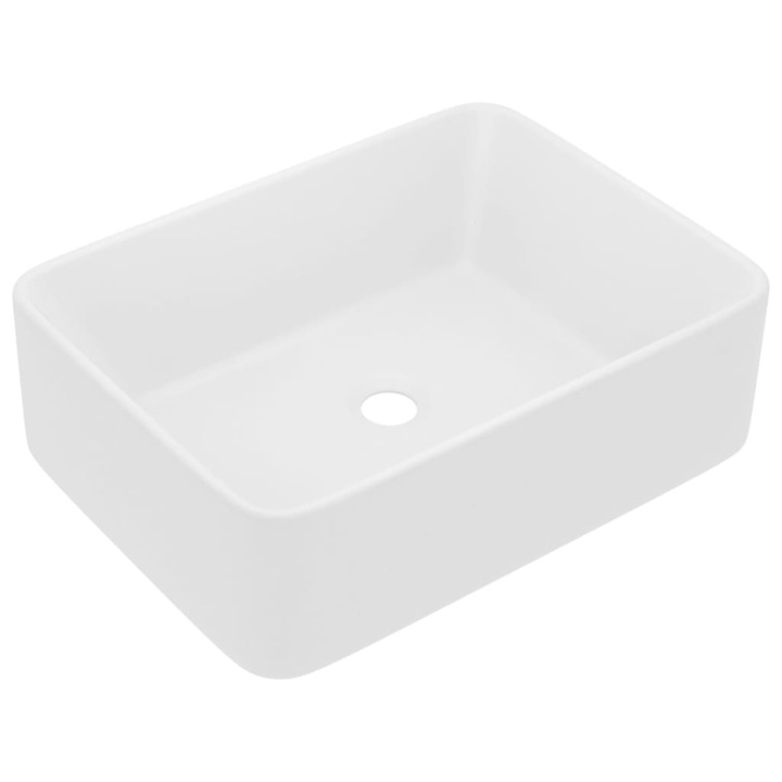Chiuveta de baie lux, alb mat, 41x30x12 cm, ceramica, Universal si Frumos, Greutate 8,3 - 920475