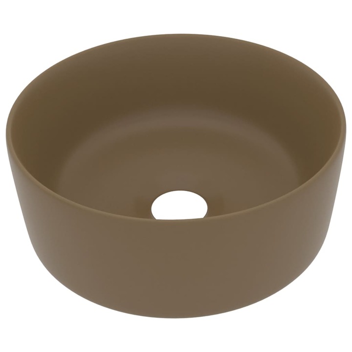 Chiuveta baie lux, crem mat, 40x15 cm, ceramica, rotund, Universal si Frumos, Greutate 10,6 - 283244