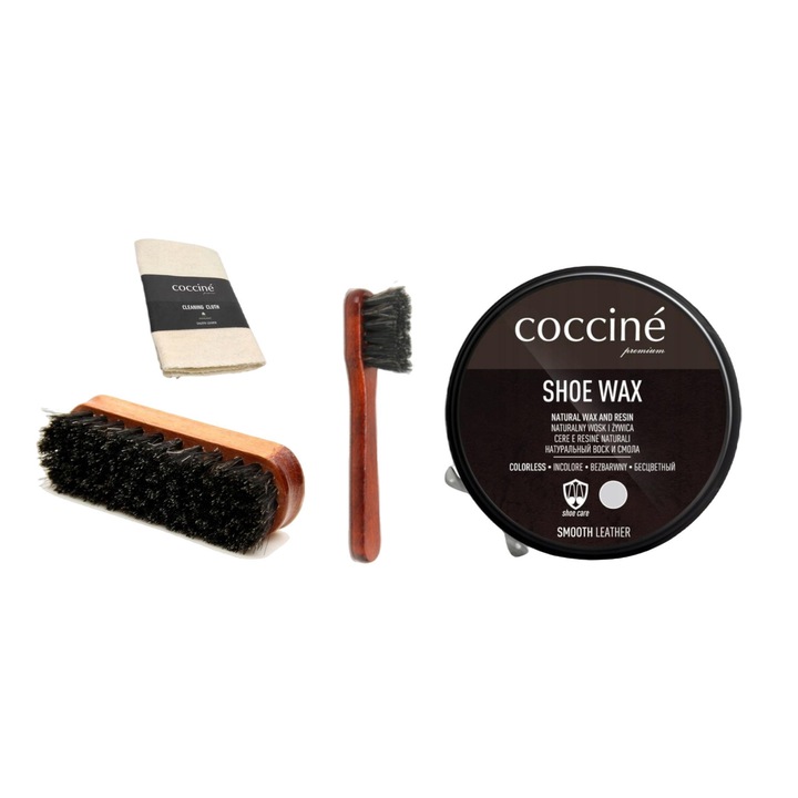 Set ingrijire incaltaminte, Coccine, 4in1, Maro