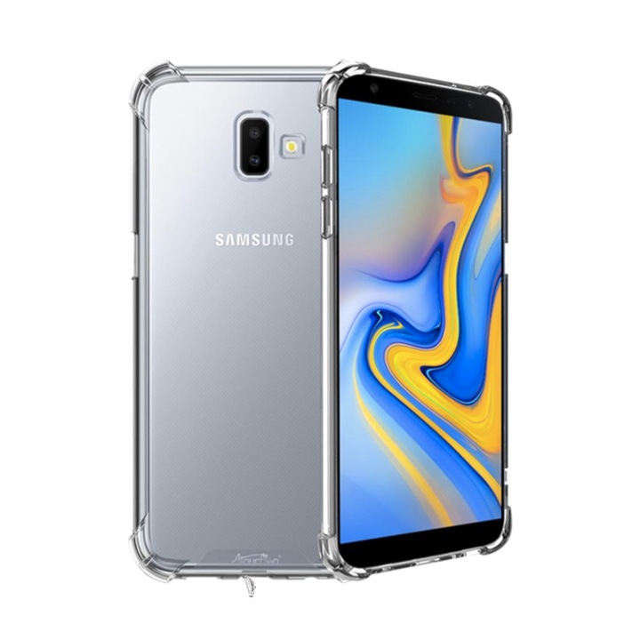 Силиконов капак, съвместим със Samsung Galaxy J6 Plus, Extra Clear, Shock Absorbing Technology, Anti Dust, Edge Protection, Charging Plug Protection, Plug Mobile Cover, Slim Fit, Transparent