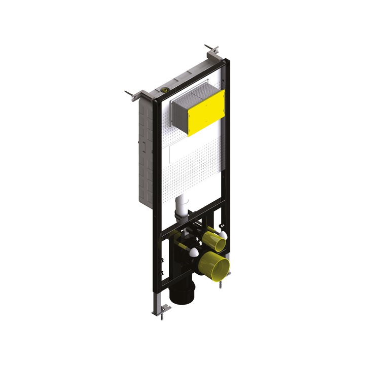 Rezervor WC incastrat, Karag, Suspendat, Metalic, Negru