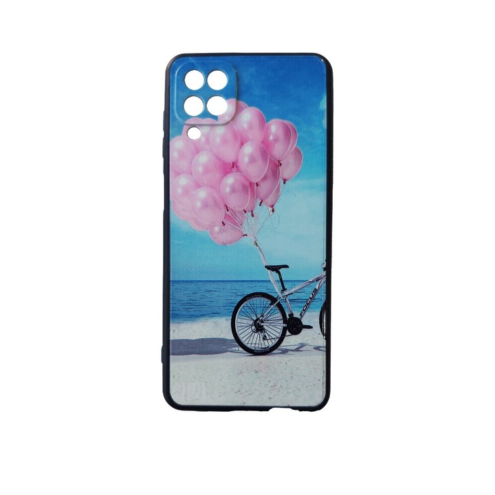 Husa telefon compatibila cu Samsung Galaxy A12, Roz, Bicicleta, 296HT