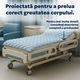 Saltea Antiescara Cu Compresor Silentios, Alhena® HF6001/HF608, 200 x 90 cm, Saltea Pentru Escare Cu Mod Alternativ Si Static, Saltea Medicala Cu Celule De Aer, Sistem Antiescare Complet, Pompa Inclusa, Pentru Pacienti Imobilizati, Uz Medical, Albastru