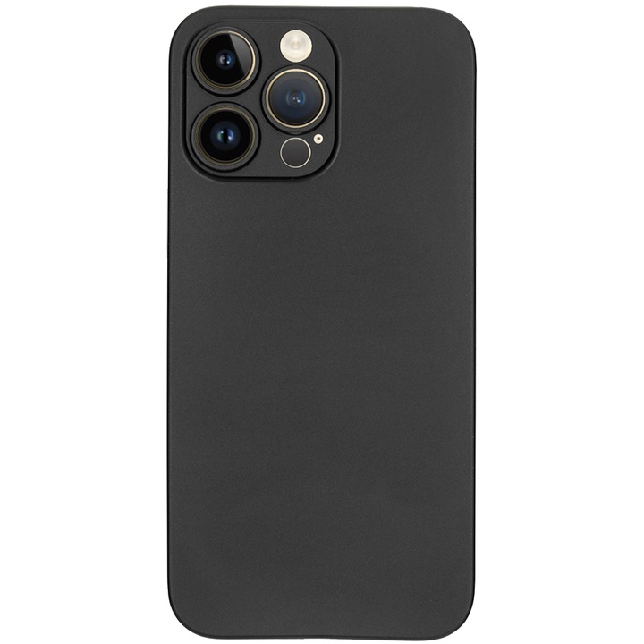 Silkase 0,3 mm-es burkolat Apple iPhone 14 Pro-hoz, vékony, fekete színű, matt műanyag