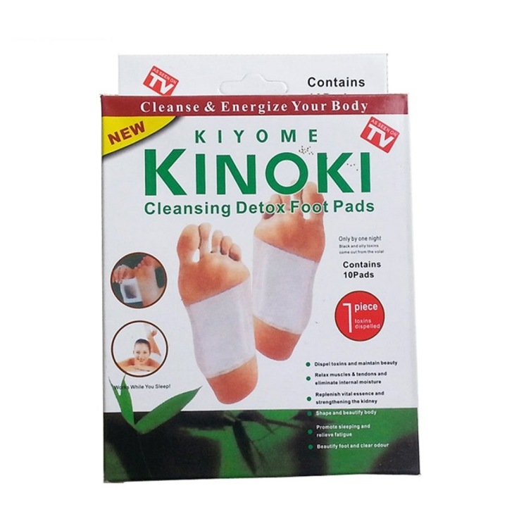 Пластири, за Детоксикация, Kinoki Detox Pads, с Витамин С, Е, и Рафинирани, Масла – 20 броя