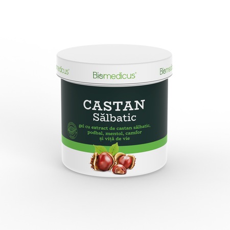 Gel masaj castane salbatice, mentol, camfor, podbal, vita de vie 250 ml