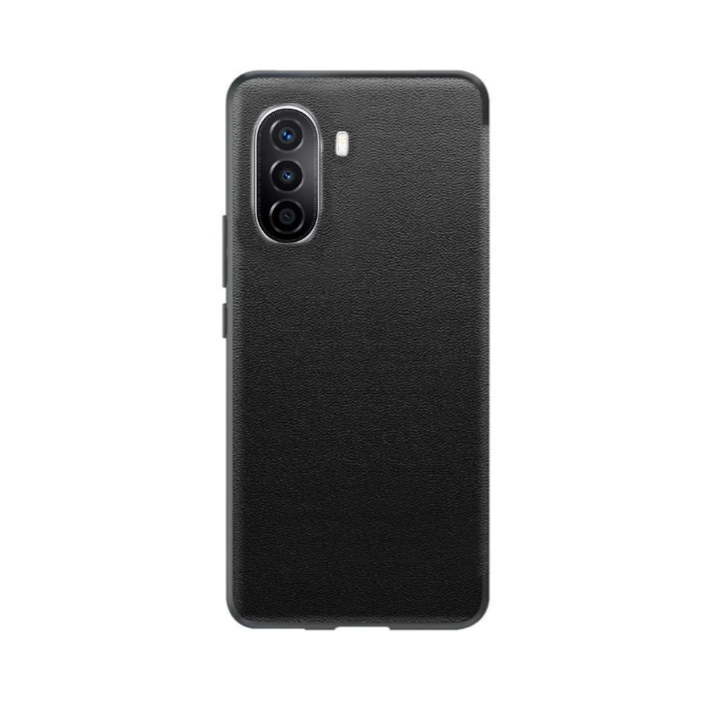 Husa Leather View, Compatibil cu Huawei Nova Y70 Functie de Stand, S-View, Piele ecologica si PC, Negru