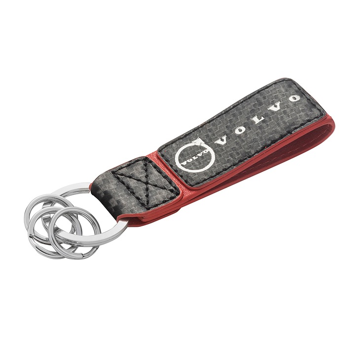 Ключодържател Silver Flame, Лого Volvo, Карбон, Червено и черно