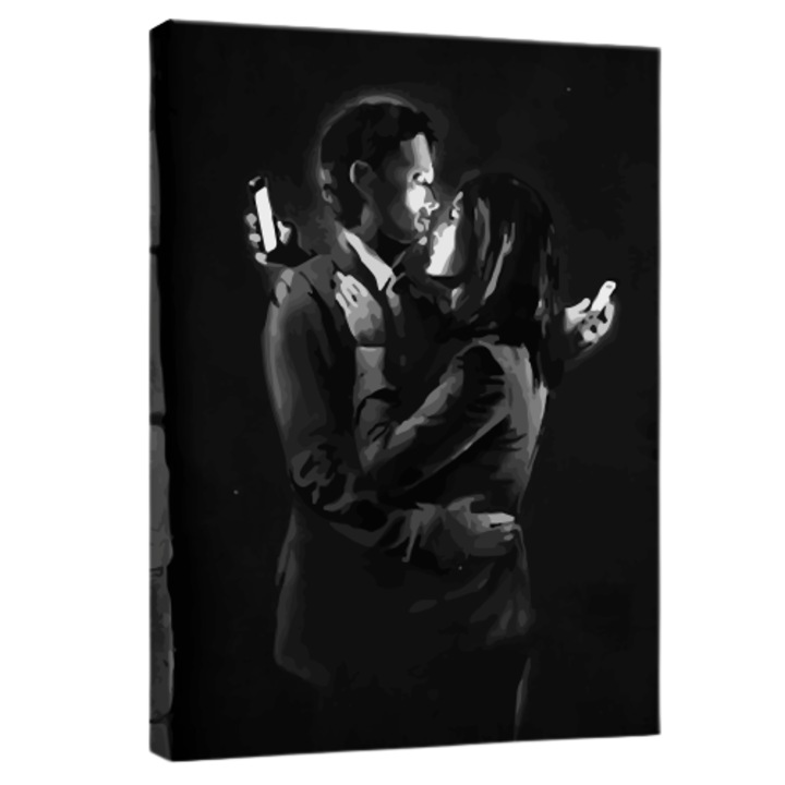 Tablou Canvas Banksy Femeie 100x70 cm, Modern Design Tablou, Pentru Living Dormitor Camera De Zi, Creative Decor