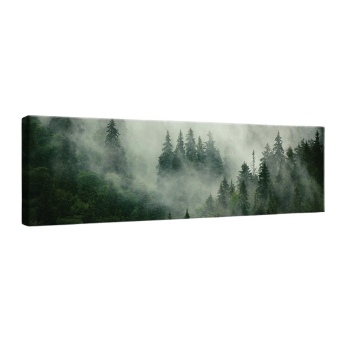 Tablou Canvas Natura Padure Panorama XXL 145x45 cm, Canvas Design Tablou, Pentru Living Dormitor Camera De Zi, Creative Decor