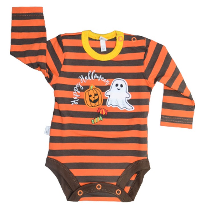 Body cu maneca lunga pentru baieti Koala Jumbo 02-484-P, Portocaliu 62 CM