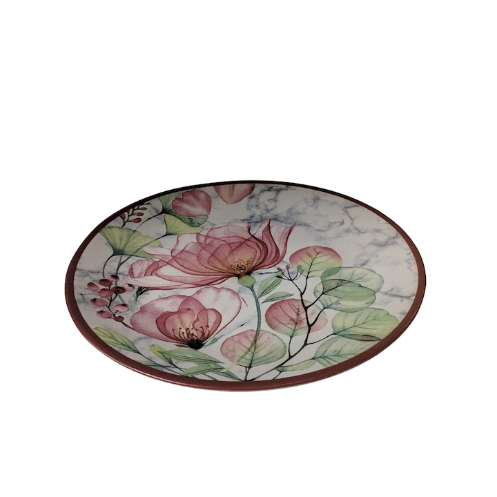 Керамична чиния за сервиране Keramika, 26см, 1бр, Розов