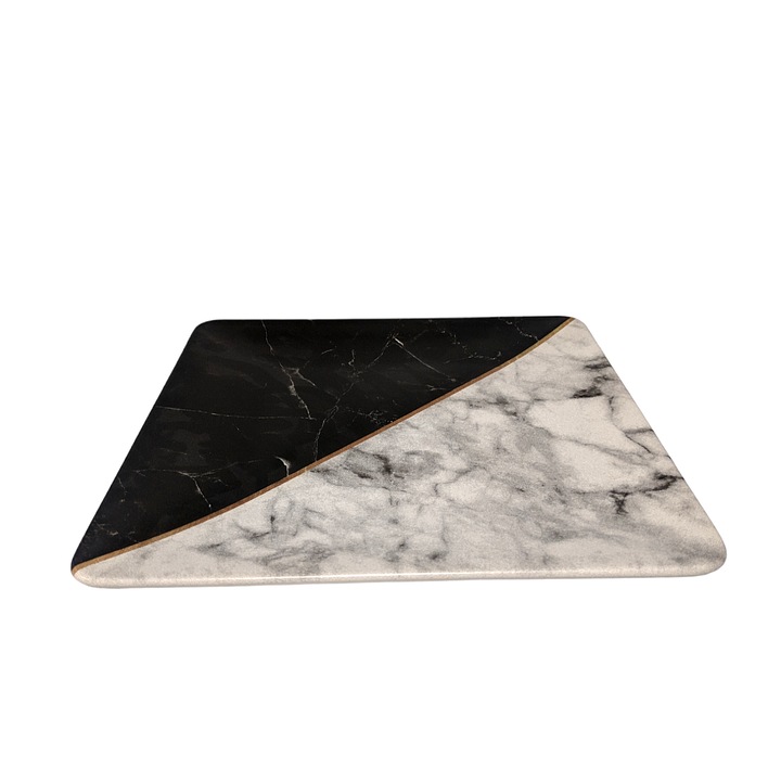 Керамична чиния за сервиране Keramika, 25x25, 1бр, мрамор