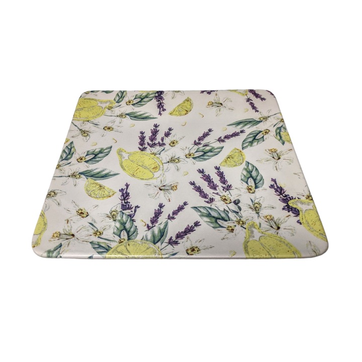 Керамична чиния за сервиране Keramika, 25x25, 1бр, цветя
