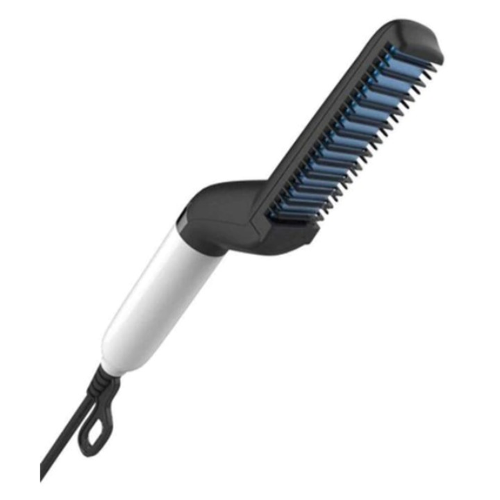 Perie electrica pentru indreptat parul, Ceramica, 120 grade, 10W, Alb/Negru