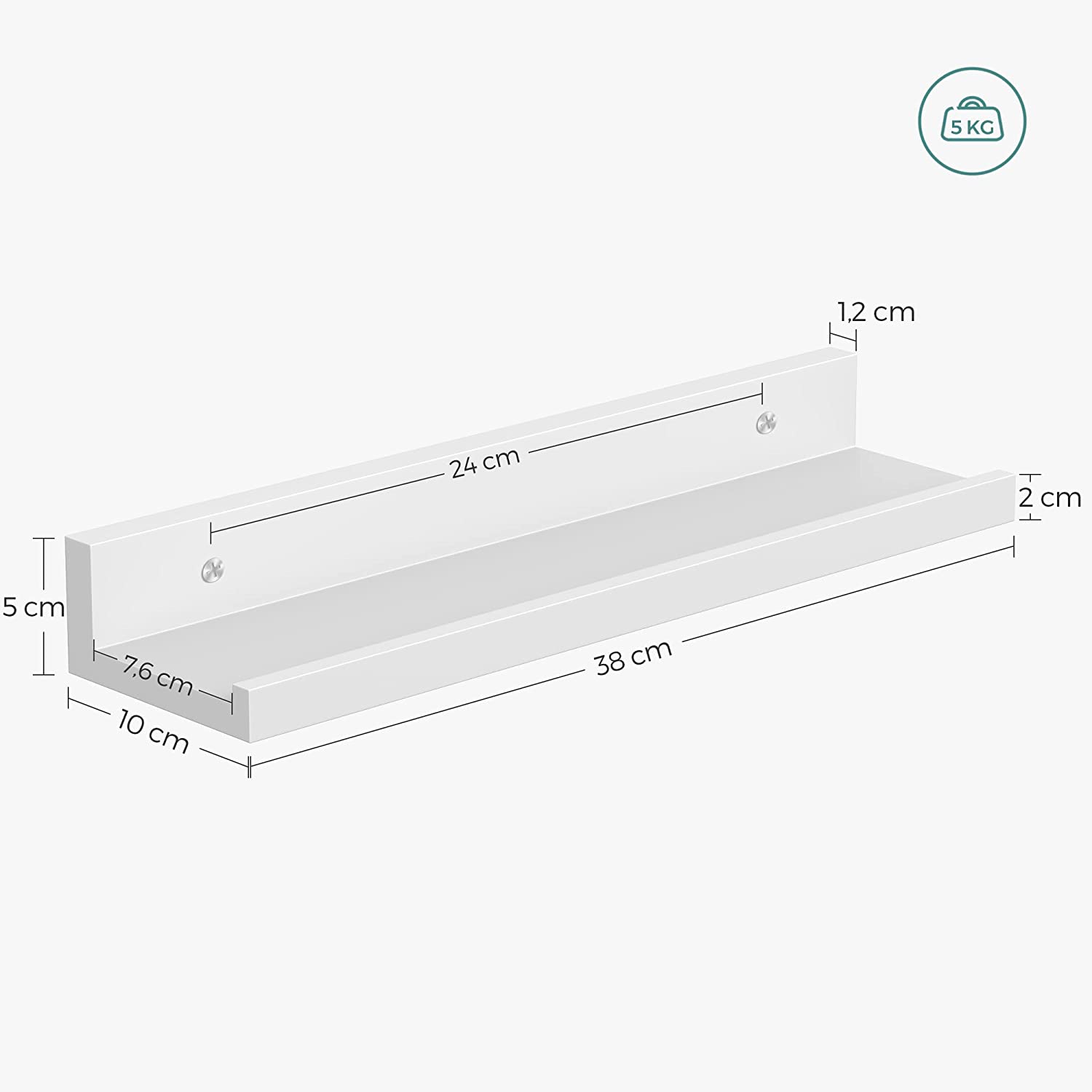 Set de 3 rafturi de perete din lemn prelucrat, finisaj lucios, lungime ...