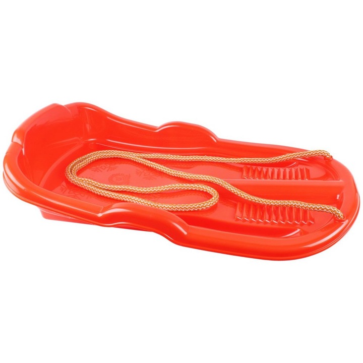 Детска шейна с въже, червена пластмаса, 62x36x11 см, 12885