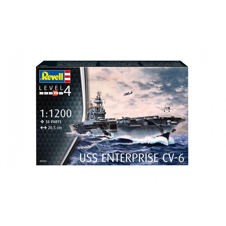Model de asamblare, Revell, Portavion american, USS Enterprise CV-6, 38 piese