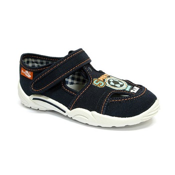 Sandale panza, gri cu masina rosie, 35 Sandale panza, gri cu masina rosie, 35