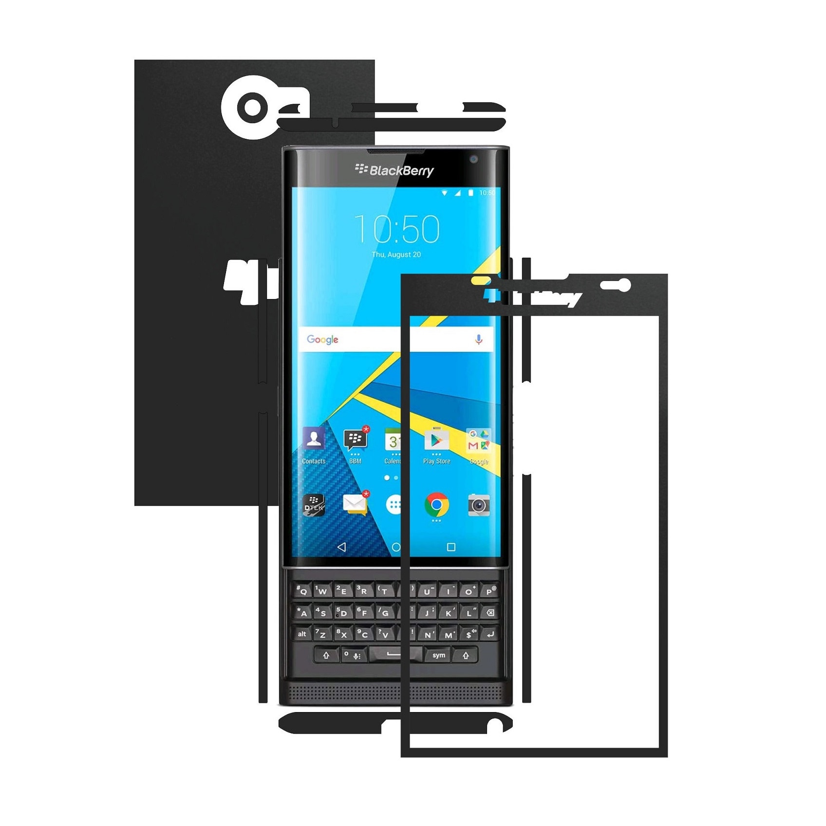 Folie de protectie Full Body Carbon Skinz, Acoperire Totala, Negru Mat pentru BlackBerry Priv