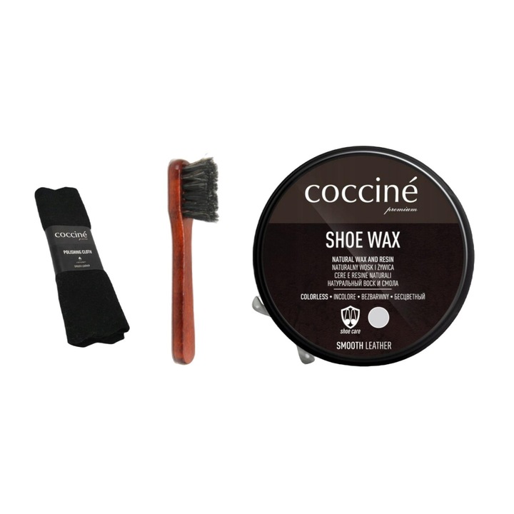 Kit ingrijire incaltaminte, COCCINE, Perie/Panza/Ceara, Multicolor