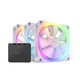 Kit 3 ventilatoare si controler RGB NZXT F120 RGB, Alb