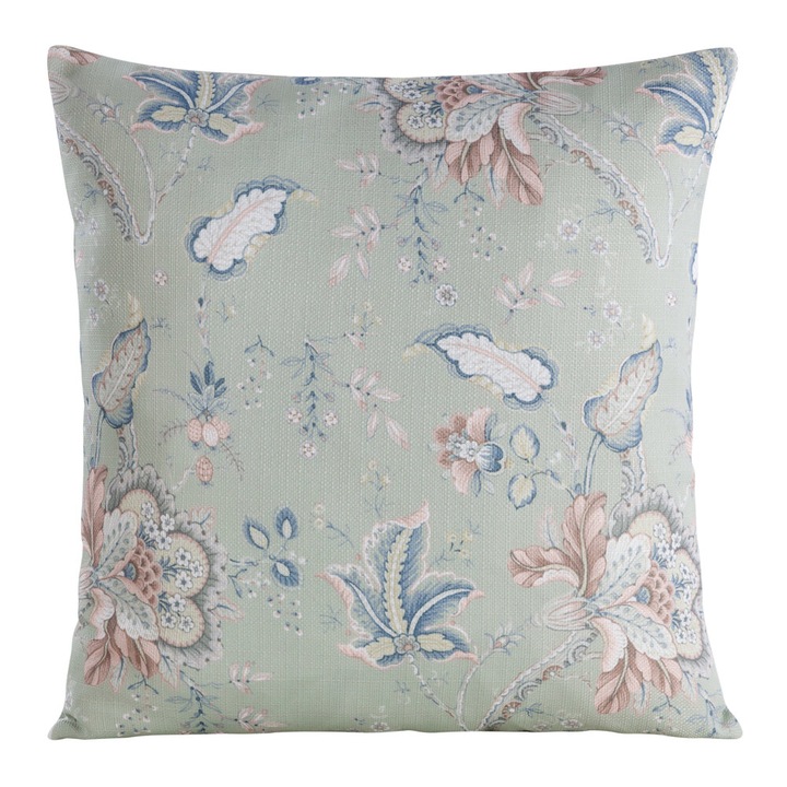 Fata de perna decorativa Flore 45x45 Eurofirany verde deschis multicolor flori paisley