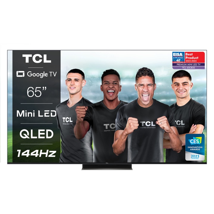 Televizor TCL MiniLed 65C835, 164 cm, Smart Google TV, 4K Ultra HD, 100hz, Clasa G