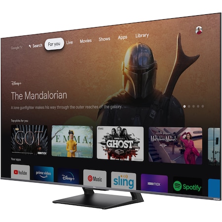 Телевизор TCL QLED 55C735, 55" (139 см), Smart Google TV, 4K Ultra HD, 100 Hz, Клас G
