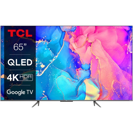 Televizor TCL QLED 65C635, 164 cm, Smart Google TV, 4K Ultra HD, Clasa F