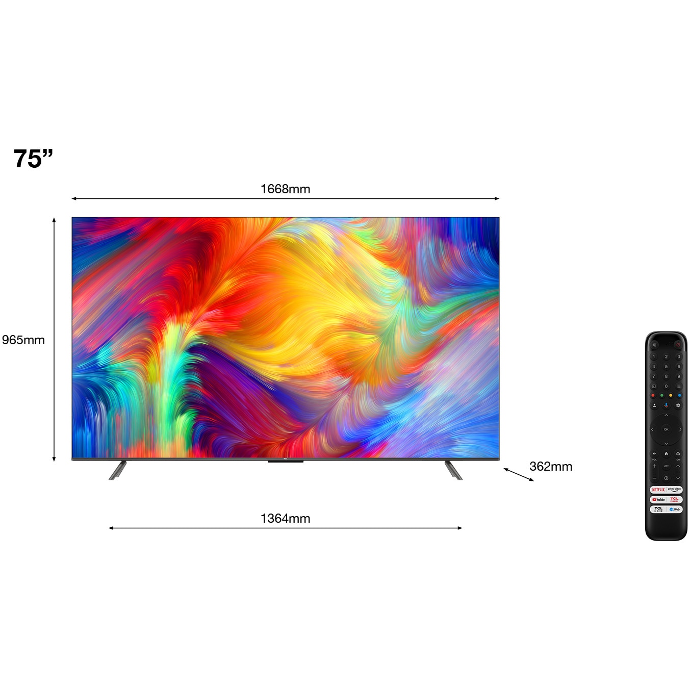Televizor TCL LED 75P735, 191 cm, Smart Google TV, 4K Ultra HD