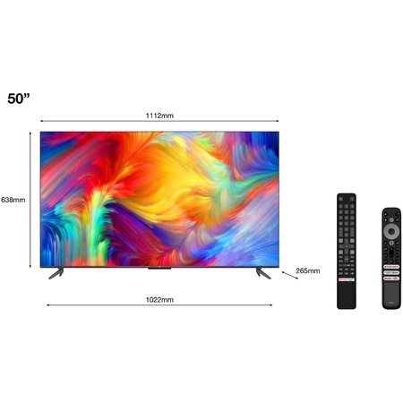 Televizor TCL LED 50P735, 126 cm, Smart Google TV, 4K Ultra HD, Clasa F