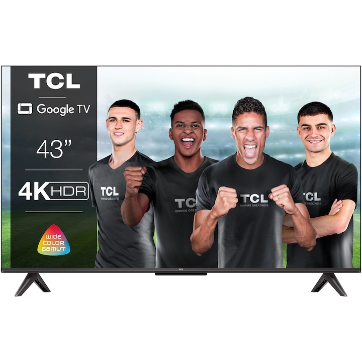 Телевизор TCL LED 43P735, 43" (108 см), Smart Google TV, 4K Ultra HD, Клас F