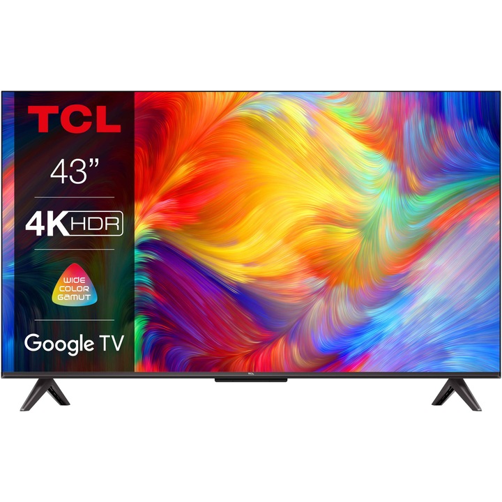 Телевизор TCL LED 43P735, 43" (108 см), Smart Google TV, 4K Ultra HD, Клас F