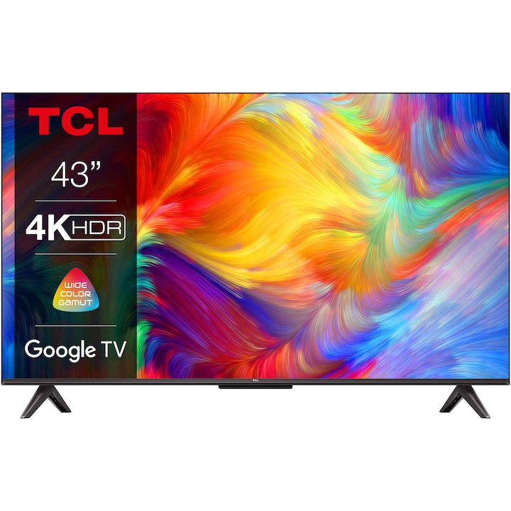 Televizor TCL LED 43P735, 108 cm, Smart Google TV, 4K Ultra HD, Clasa F