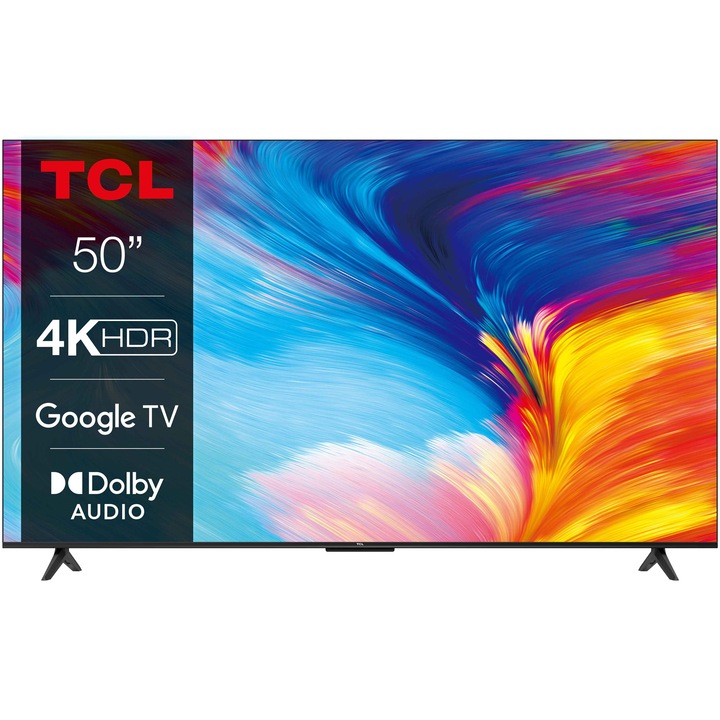 Телевизор TCL LED 50P635, 50" (126 см), Smart Google TV, 4K Ultra HD, Клас F
