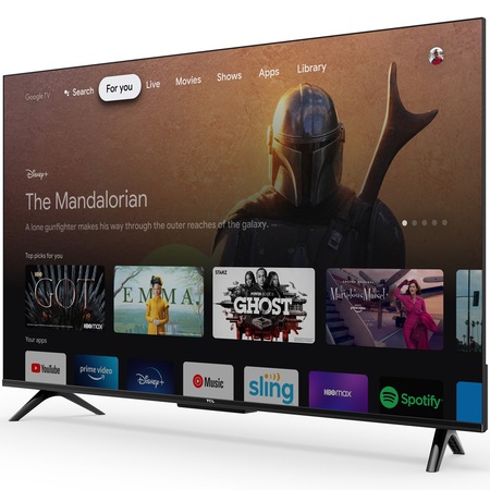 Телевизор TCL LED 43P635, 43" (108 см), Smart Google TV, 4K Ultra HD, Клас F