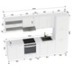 Set Bucatarie DOMINO 08 300cm, Fete PAL Pin Crem 1, Blat Gri, Manere Aluminiu Mat, Balamale Optim