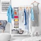 Akasztható polc, ruha-cipő-ágynemű tároláshoz, 30 x 30 x 139 cm, poliészter, fekete