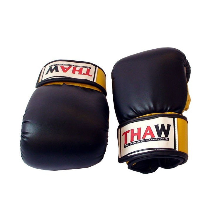 Manusi sac Thaw - velcro * Negru/Galben * XXL * Piele naturala