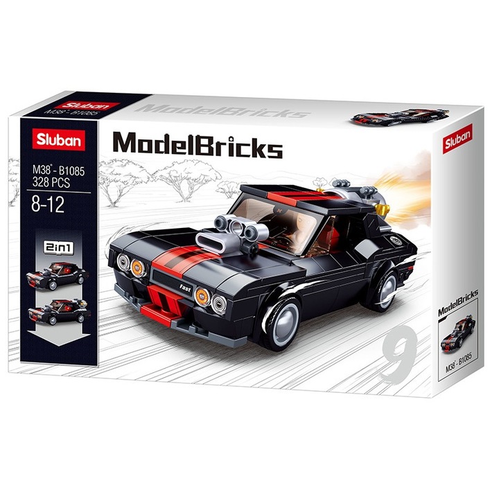Sluban építőkészlet, a Gyors és fúriás autó, 328 db, M38-B1085
